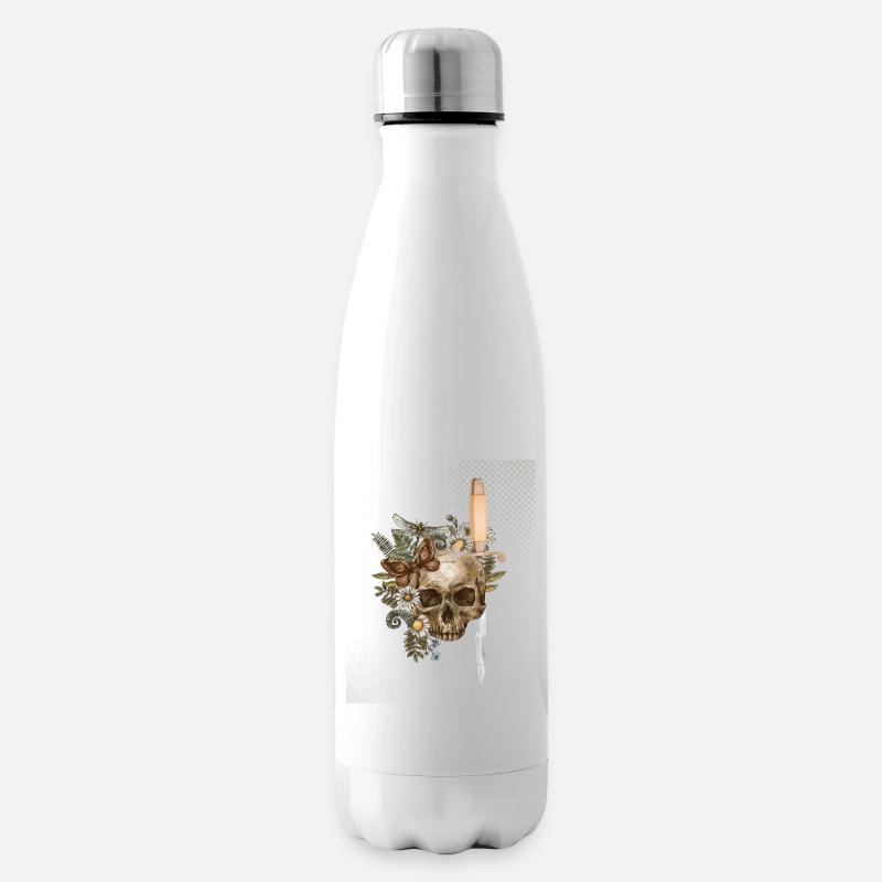 CrâneRoses - Bouteille isotherme - blanc