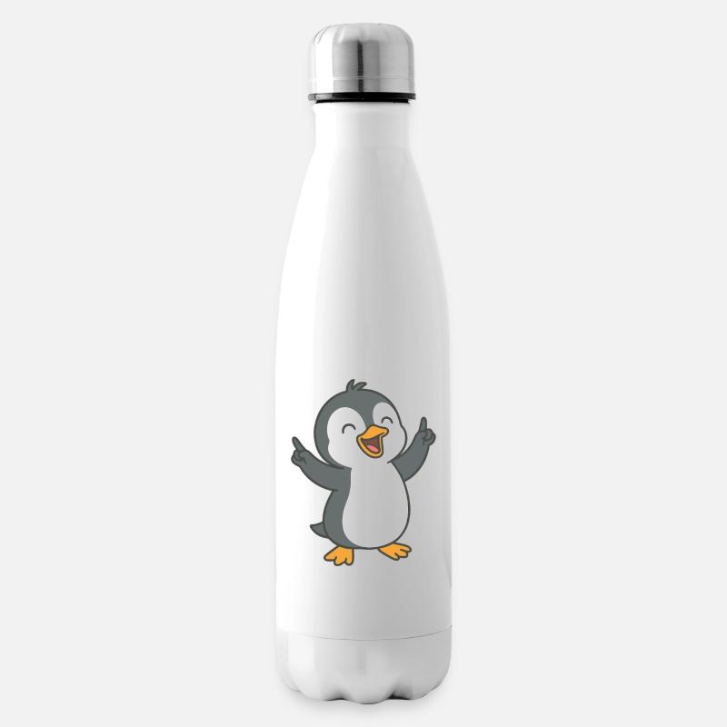 Tanzender Pinguin - Isolierflasche - Weiß