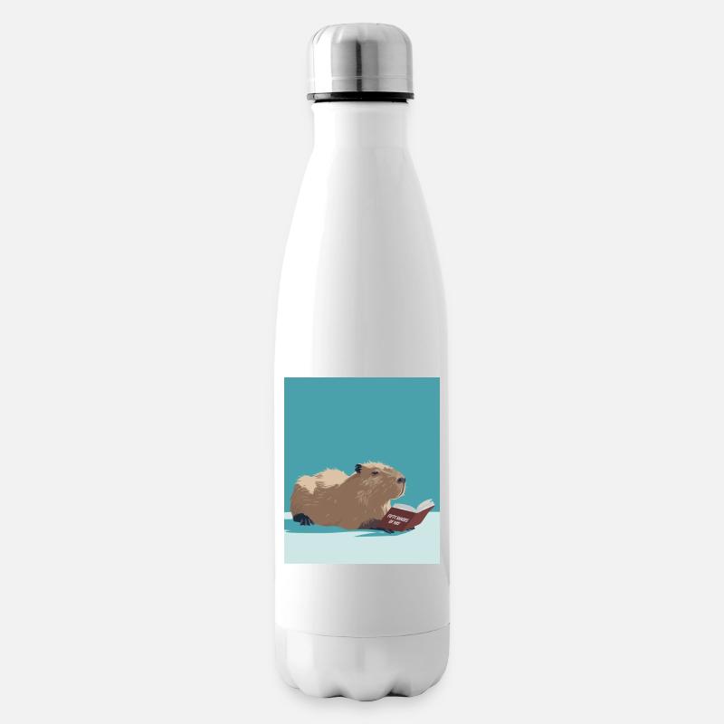 Lecture de capybara – Funny Booktok Design - Bouteille isotherme - blanc