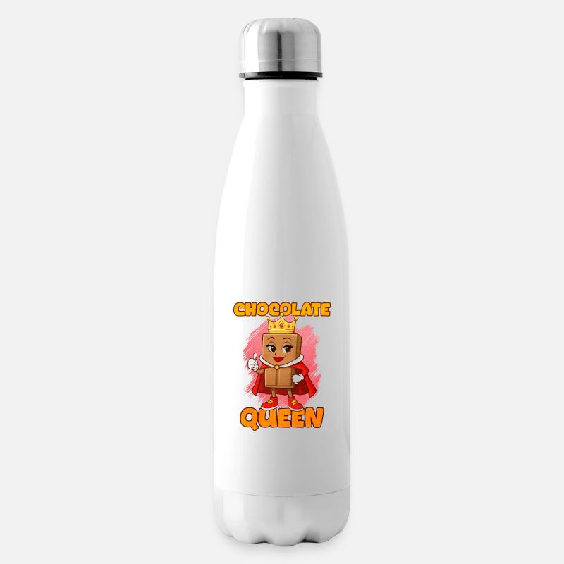 Königin der Schokolade mit Krone - Isolierflasche - Weiß