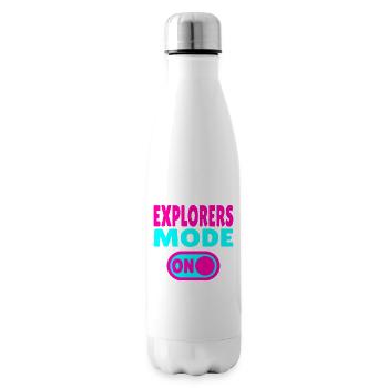Explorers Mode ON – For real world explorers - Insulated Water Bottle - white - Right