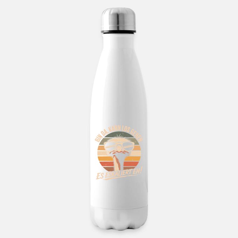 Strauß Bin Da Kann Los Gehen Es Eskaliert Eh - Isolierflasche - Weiß