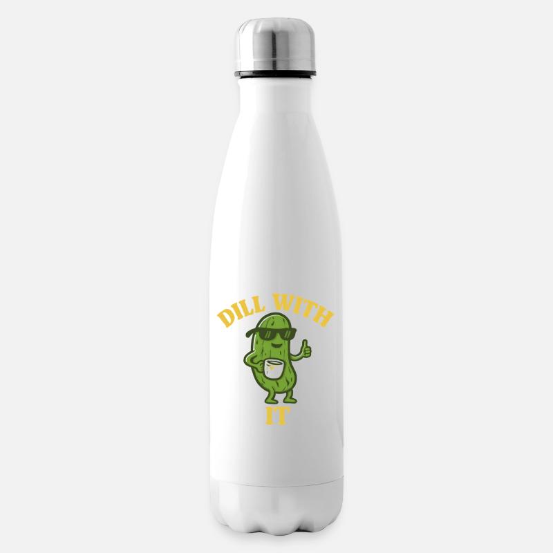 Dill With It – Coole Gurke mit Kaffee - Isolierflasche - Weiß