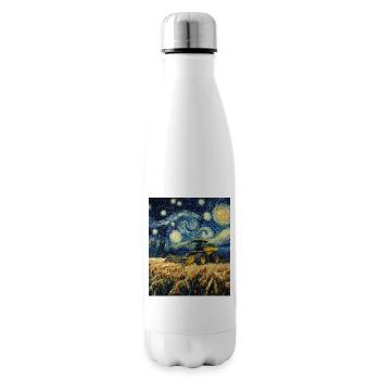 Combine Harvester Farmer Van Gogh Style Starry - Insulated Water Bottle - white - Right