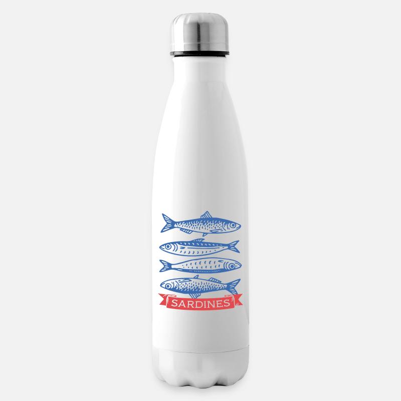 Sardinen - Isolierflasche - Weiß