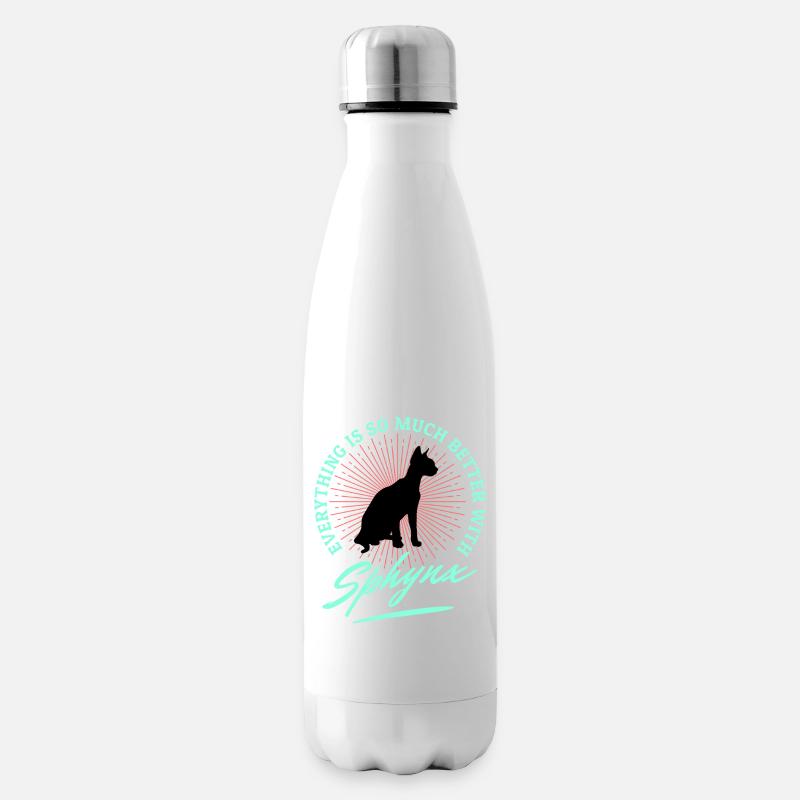 Dictons drôles du chat Sphynx - Bouteille isotherme - blanc