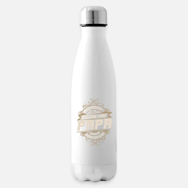Gleisbauer Papa - Isolierflasche - Weiß