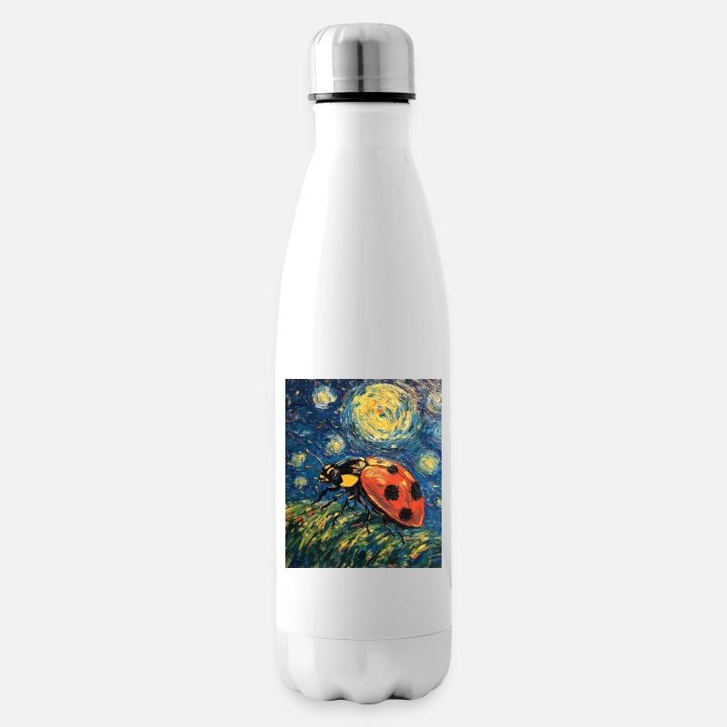 Marienkäfer Van Gogh Style Starry Night - Isolierflasche - Weiß