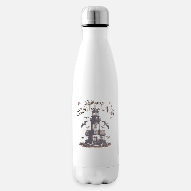 Leuchtturm ruft Küstennächte - Isolierflasche - Weiß