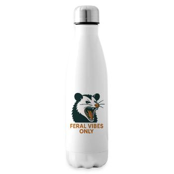 Feral Vibes Only Possum Humor - Insulated Water Bottle - white - Right