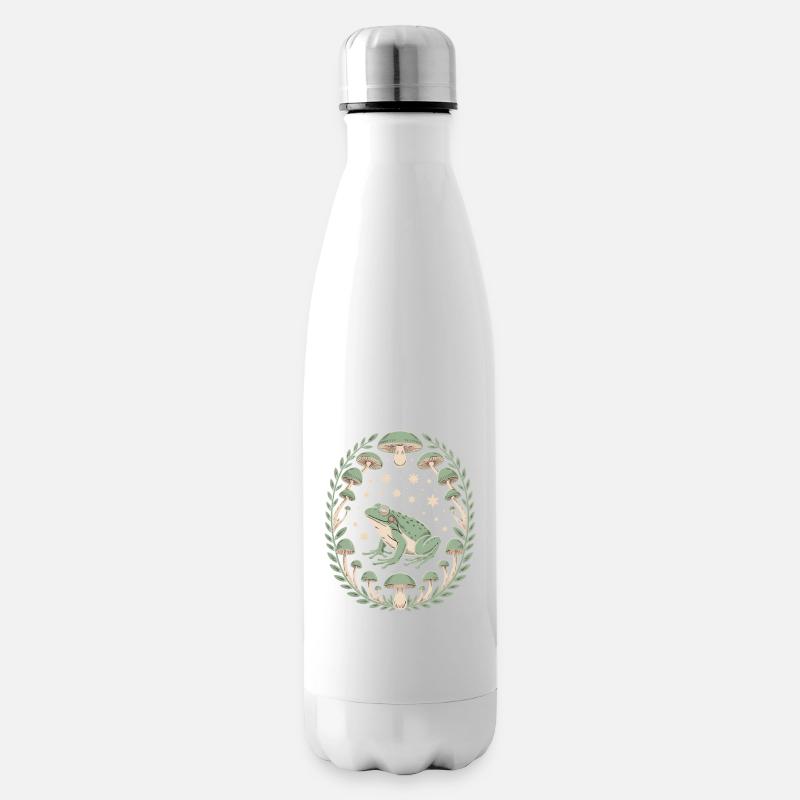 Grenouille et champignons avec ciel étoilé - Bouteille isotherme - blanc