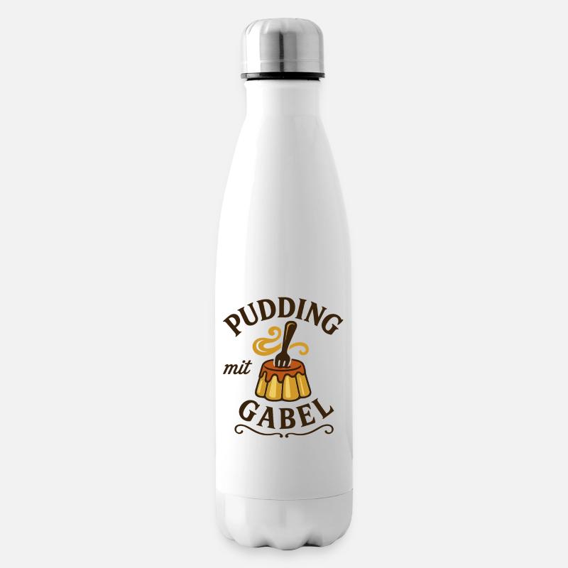 Pudding with fork - Insulated Water Bottle - white