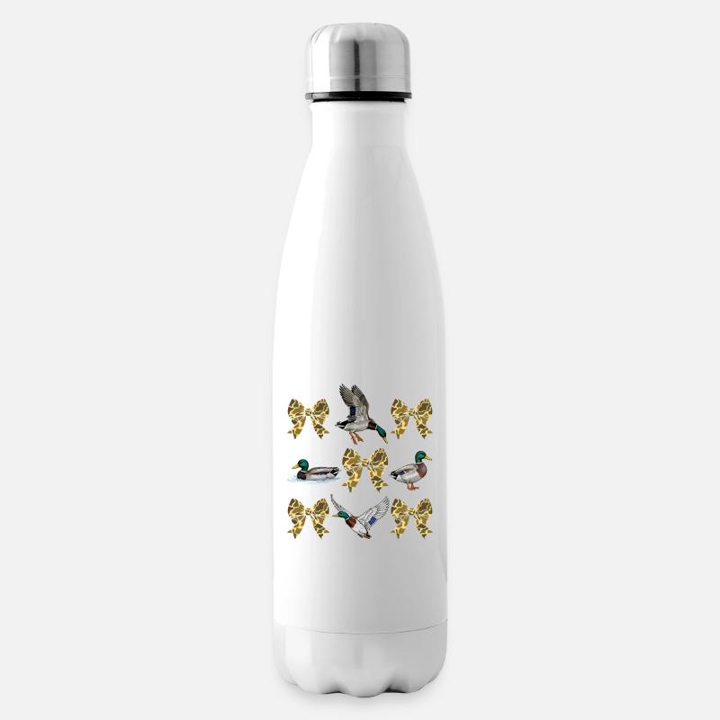 Enten Camo Bögen Wasservögel Jagdstil - Isolierflasche - Weiß