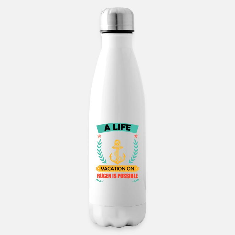 Mer Baltique UNE VIE SANS VACANCES À RÜGEN, C’EST POSSIBLE - Bouteille isotherme - blanc