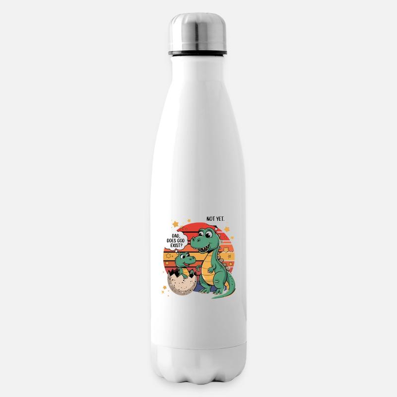 Dino Existenz Frage - Isolierflasche - Weiß