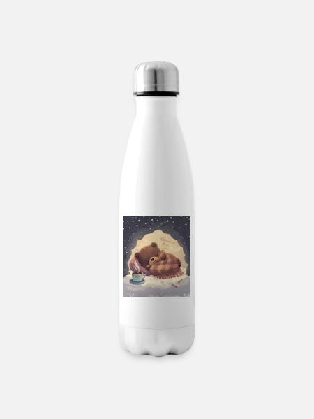 Winterschlafmodus in der gemütlichen Bärennacht - Isolierflasche - Weiß