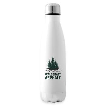 Forest instead of asphalt: pure nature, environmental awareness - Insulated Water Bottle - white - Right