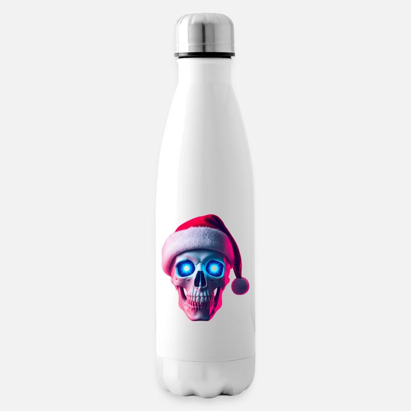 Crâne néon Santa - Bouteille isotherme - blanc