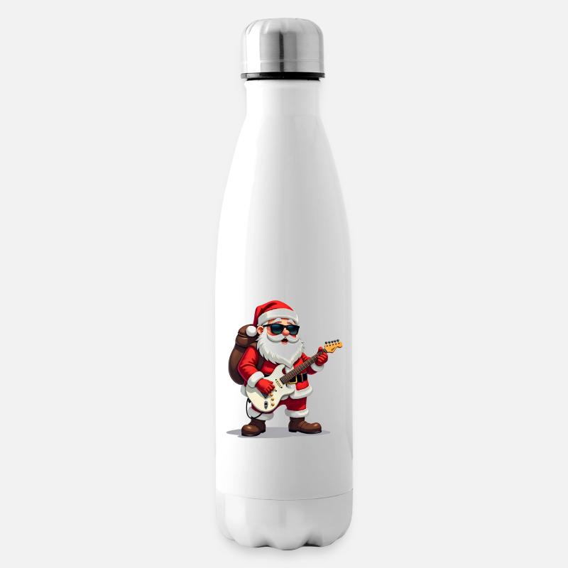 Weihnachtsrock-Santa - Isolierflasche - Weiß