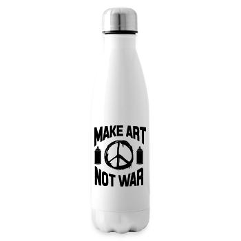 Faire de l’art et non de la guerre - Spray de graffiti pour la paix - Bouteille isotherme - blanc - Droite