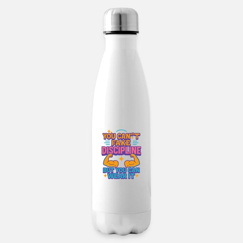 Discipline que vous pouvez porter, forme motivationnelle - Bouteille isotherme - blanc
