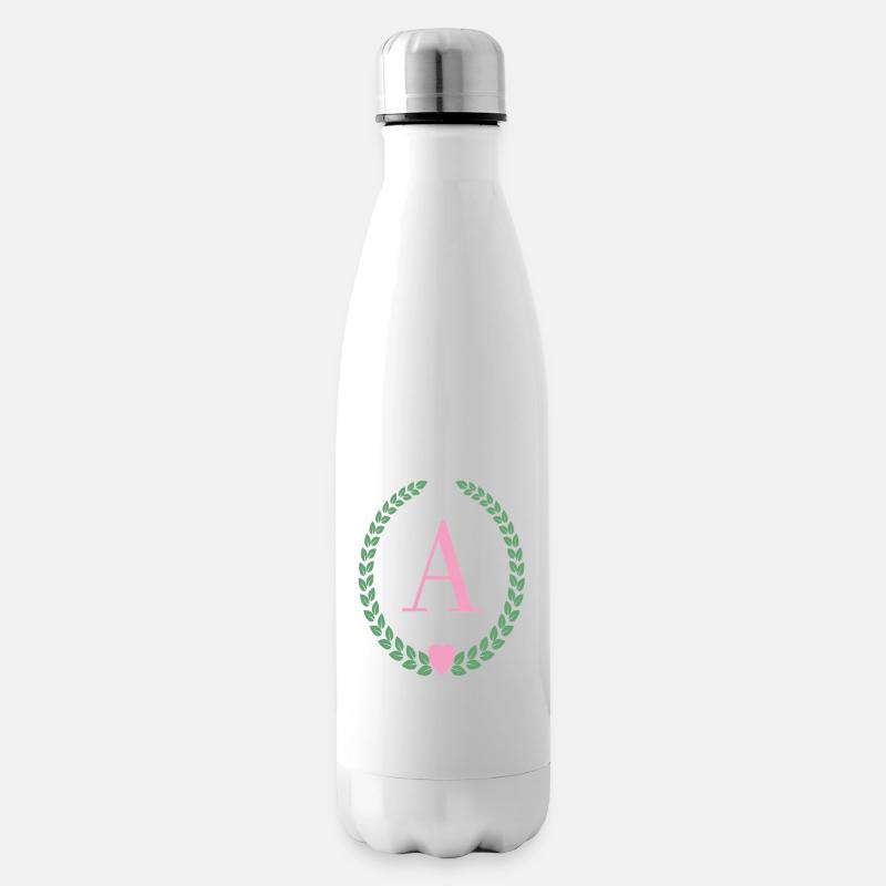 Buchstabe A-Monogramm - Isolierflasche - Weiß