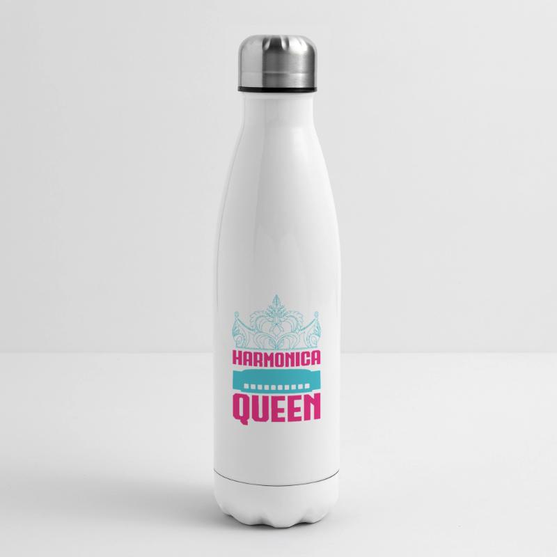 Funny Harmonica Player Queen Harmonica Insulated Water Bottle