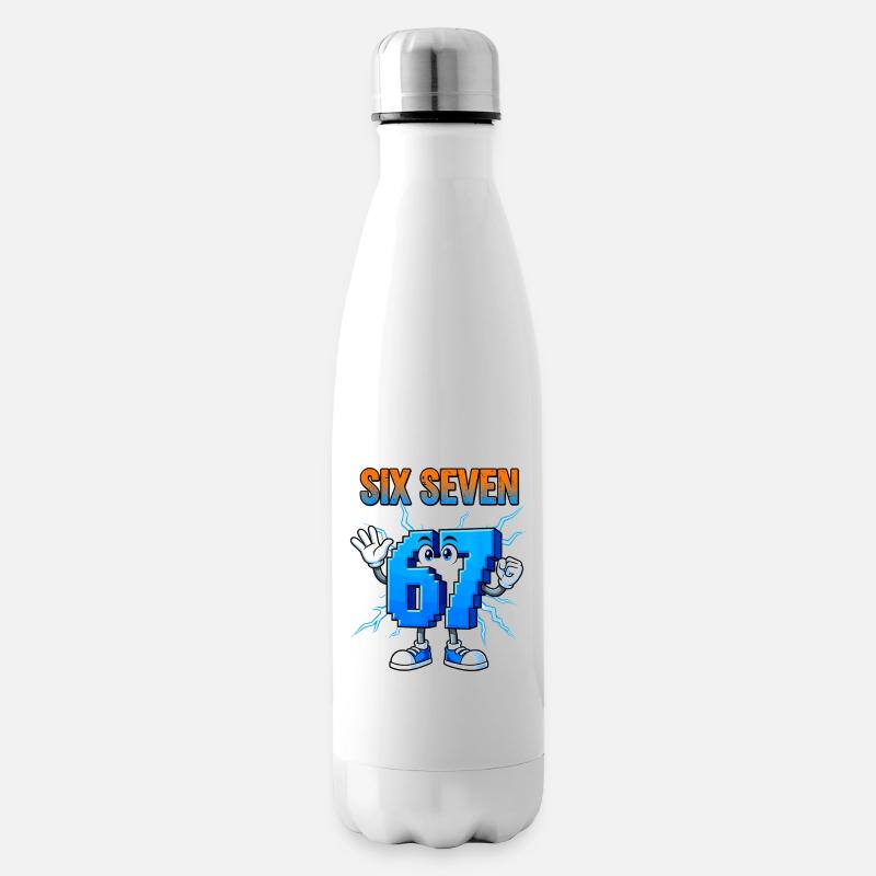 67 Gen Alpha Six Sieben Italienisch 6 7 Brainrot - Isolierflasche - Weiß