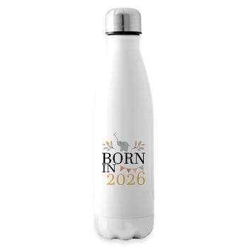 Née en 2026 Bébé Éléphant Bientôt Maman Cadeau - Bouteille isotherme - blanc - Droite