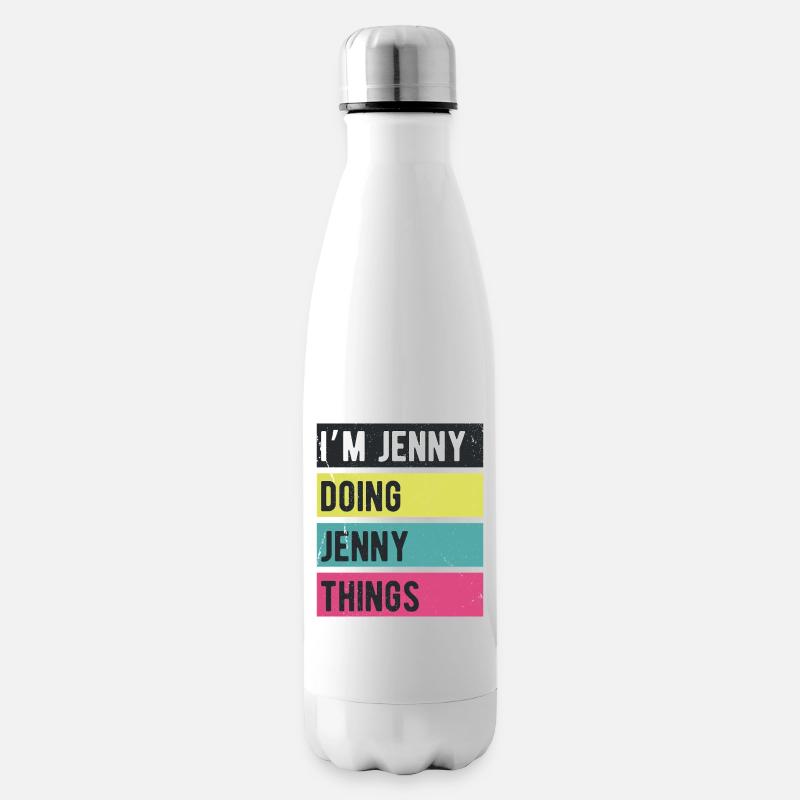 Ich bin Jenny, mache Jenny Things Retro Colors - Isolierflasche - Weiß
