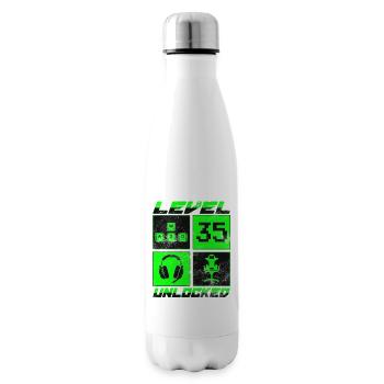 Geburtstag Geschenk Level Unlocked 35 Jahre - Isolierflasche - Weiß - Rechts