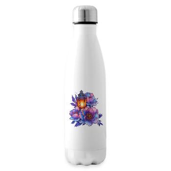 Laternenlicht vor bunten Pfingstrosen - Isolierflasche - Weiß - Rechts