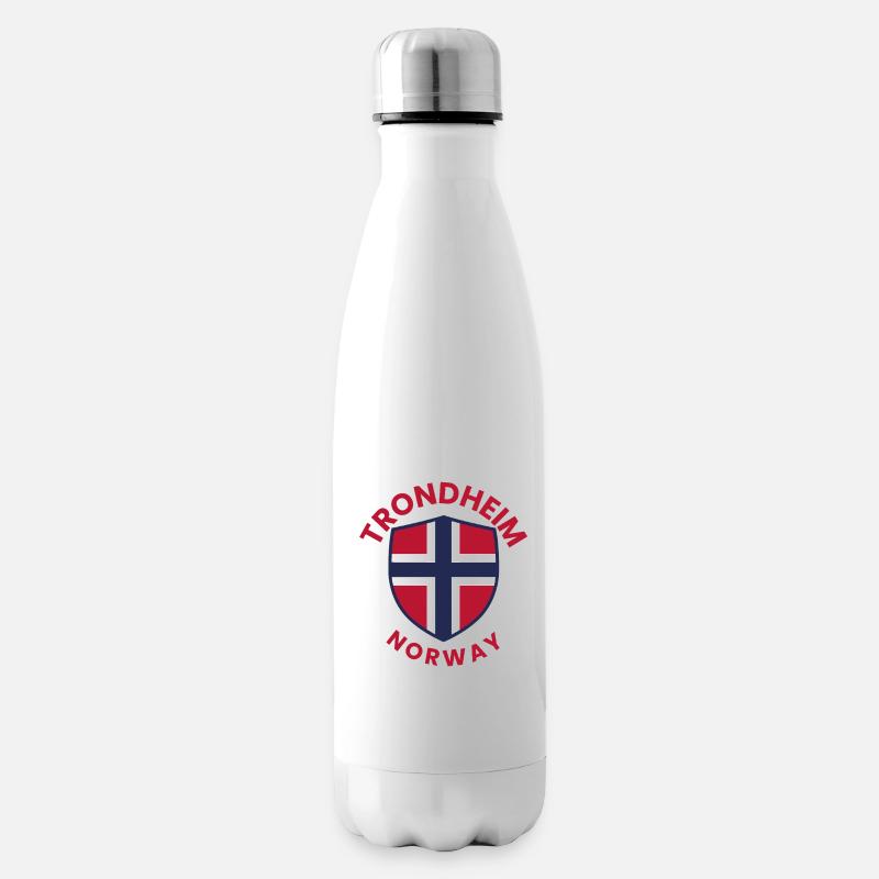Trondheim-Norwegen-Schild - Isolierflasche - Weiß