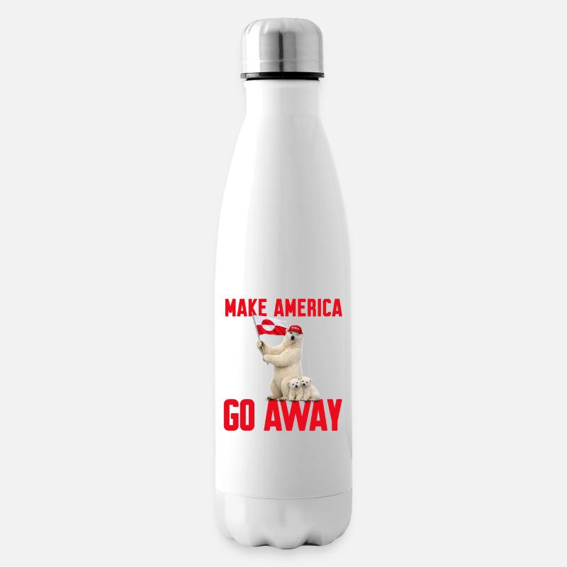 Make America go away! Grönland Statement gegen US  - Isolierflasche - Weiß