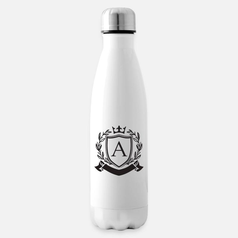 Adel Monogramm Wappen Krone Buchstabe A - Isolierflasche - Weiß