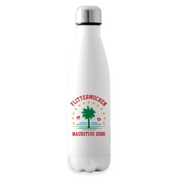 Flitterwochen Mauritius 2026 Hochzeitsreise Heirat - Isolierflasche - Weiß - Rechts