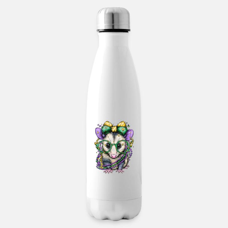 Partymaus mit Glitzer-Accessoires - Isolierflasche - Weiß