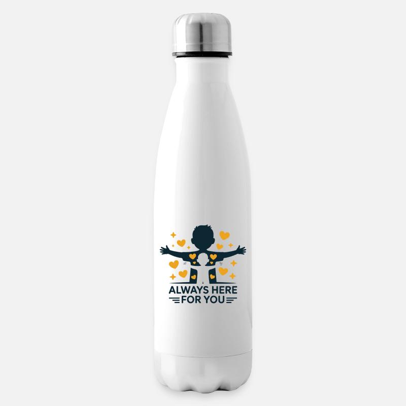 Immer für dich da, Silhouette. - Isolierflasche - Weiß