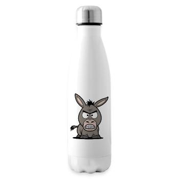 Dessin animé de l’âne en colère - Bouteille isotherme - blanc - Droite