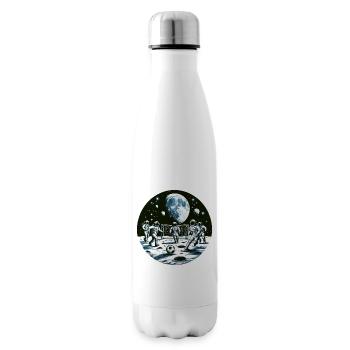 Moon football: Astronauts in orbit - Insulated Water Bottle - white - Right