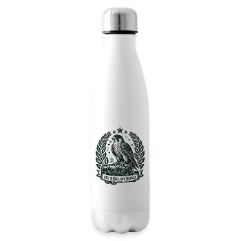Mon oiseau, lien fort | Fauconnerie Oiseau de proie - Bouteille isotherme - blanc - Droite