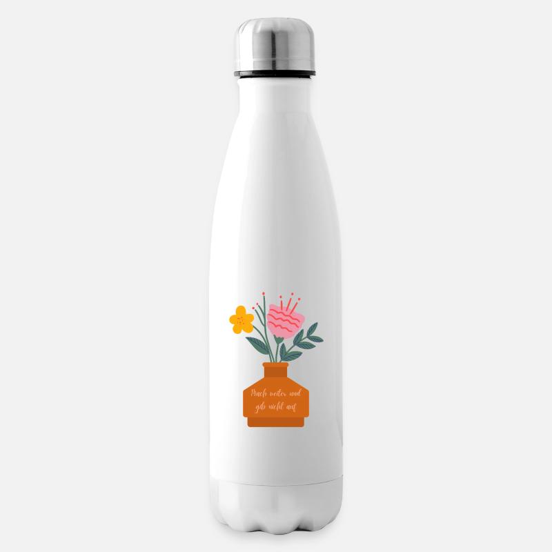 Blumenstrauß Mutspruch Vase - Isolierflasche - Weiß
