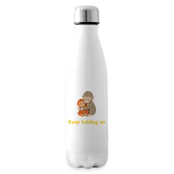 Festhalten: Sanfte Affenumarmung - Isolierflasche - Weiß - Rechts