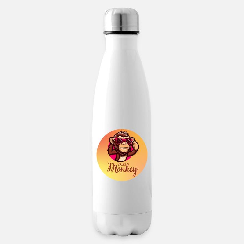 Motif de lunettes de singe à fléchettes - Bouteille isotherme - blanc