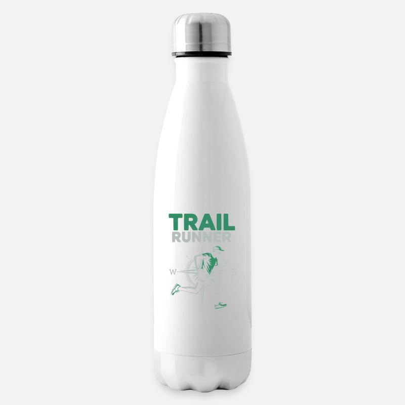 Trailrunning – ein Läufer in der Natur - Isolierflasche - Weiß