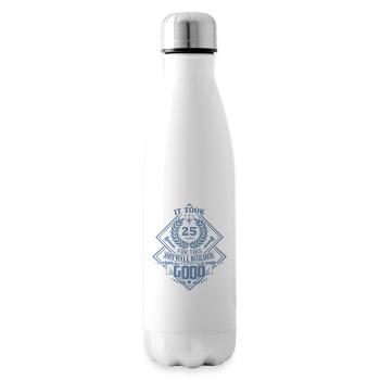 Funny drywall builder birthday 25 years anniversary - Insulated Water Bottle - white - Right