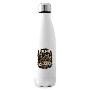 Dad Power's Tool Motif in Vintage Style - Insulated Water Bottle - white - Right