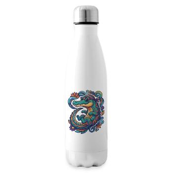 Farbenfrohes Krokodil Sommer Wasser Sonnenbrille - Isolierflasche - Weiß - Rechts