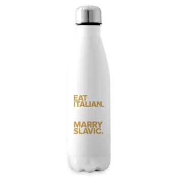 Eat Italian Drive German Marry Slavic Balkan Auto - Isolierflasche - Weiß - Rechts