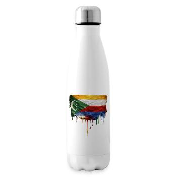 Comoros Flag: Flowing Colors - Insulated Water Bottle - white - Right